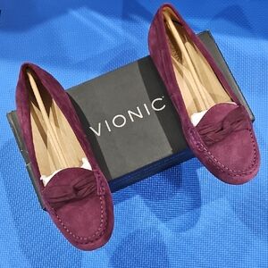 Vionic Suede Moccasins with Bow Detail